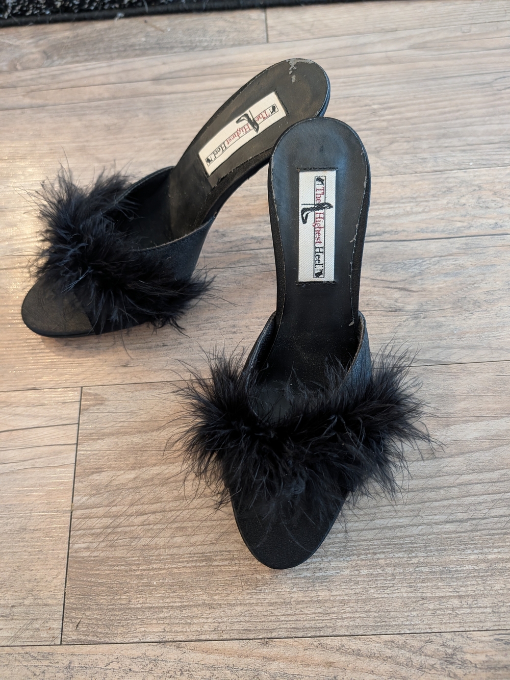 Vintage Glam Black Kitten mules